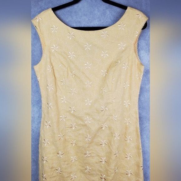 TALBOTS‎ Linen Yellow summer Women's Dress Size 10 - Picture 14 of 14
